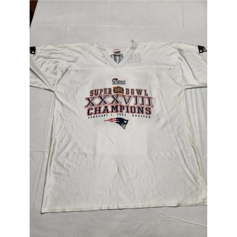 Vintage New England Patriots Jersey Mens XL NFL Super Bowl XXXVIII Brady